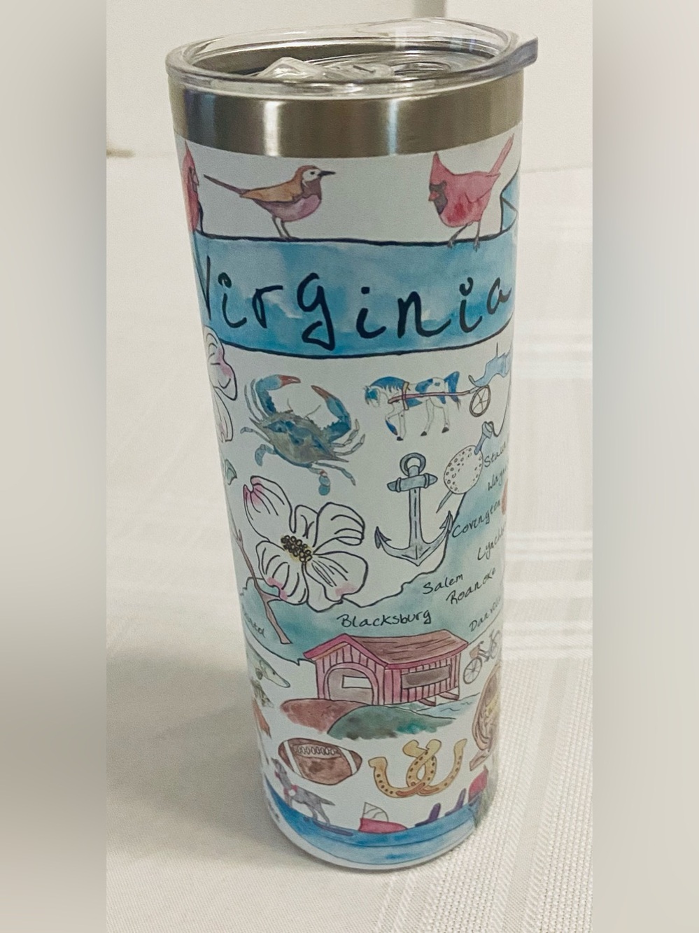 Virginia Illustrated Stainless Tumbler - NWOT